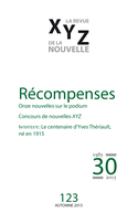 Revue XYZ de la nouvelle, no 123